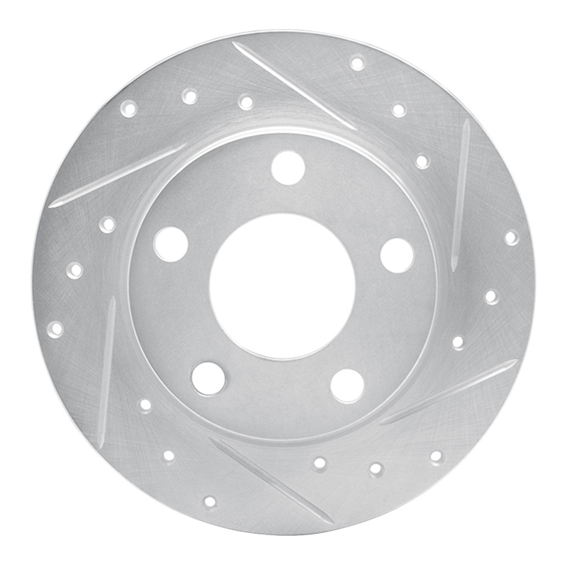 Audi A6 Quattro Brake Rotor (1) - Rear Right - R1 Concepts - Drilled & Slotted - Silver - `99-`02